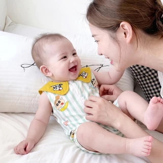 ชุดบอดี้สูทแขนกุดสำหรับเด็กทารก Crayon shinchan ชุดเด็กแรกเกิดผู้ชาย บอดี้สูทเด็กแรกเกิด สีเหลือง
