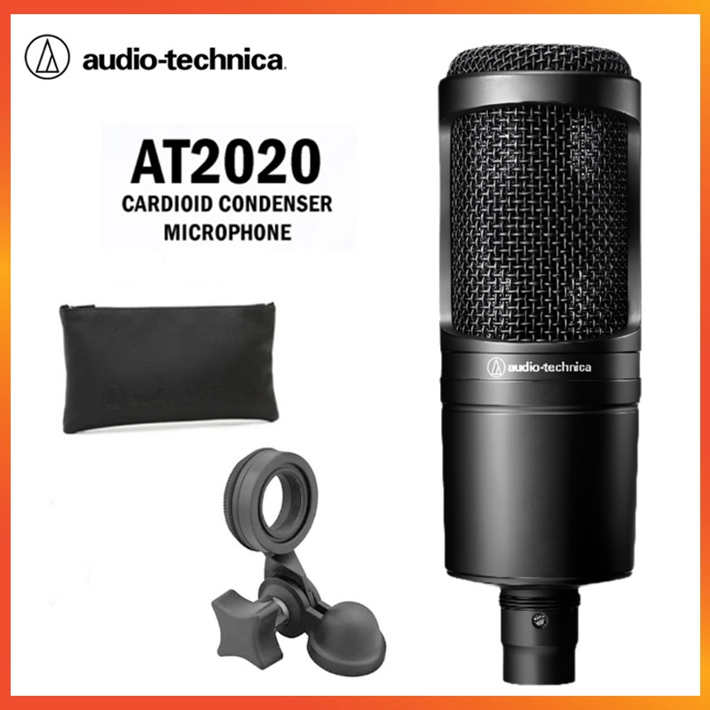 Audio-Technica AT2020 Cardioid Condenser Studio XLR Microphone เหมาะสำหรับการใช้งานโฮมสตูดิโอ