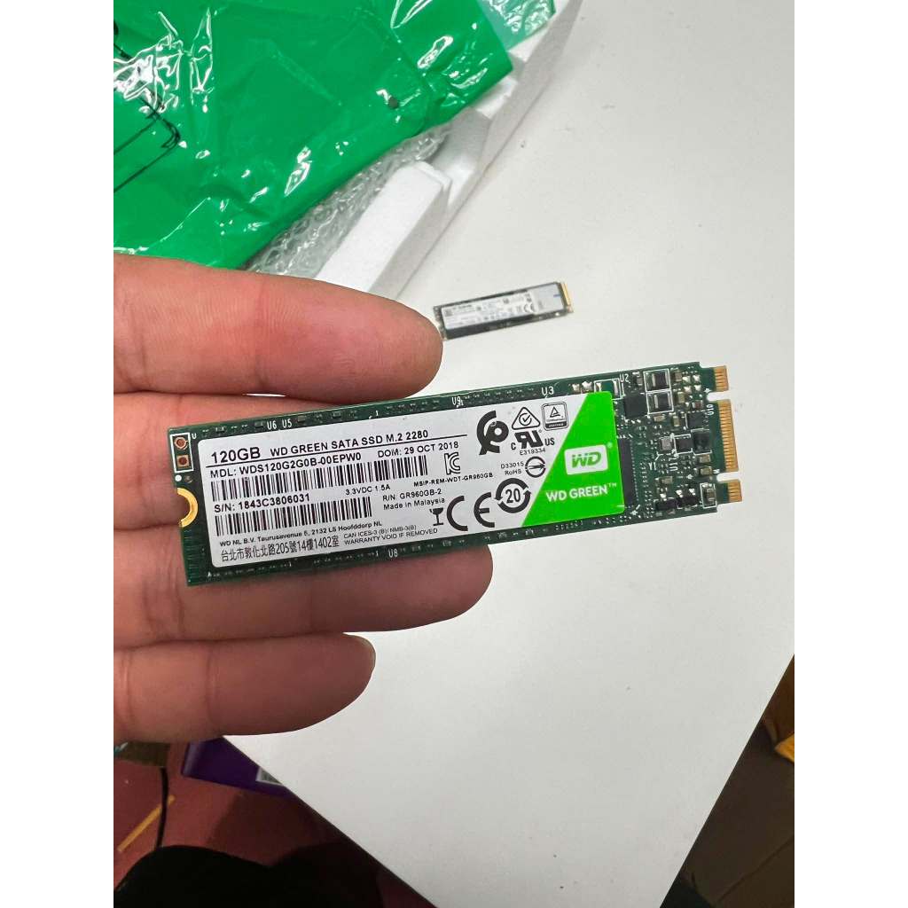 WD GREEN SSD 120GB m.2 รุ่น WDS120G2G0B-00EPW0 ใช้งานปกติ ประกันร้าน