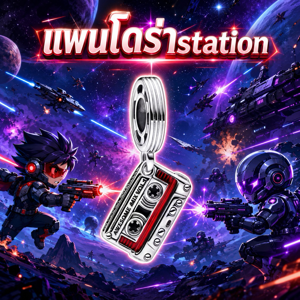 (ของแท้ พร้อมส่ง )Pandora Marvel (GOG) Red Cassette Tape Dangle แพนโดร่ามารเวล ติ้งกำไลข้อมือเทปแดง ของแท้ ทุกชิ้นครับ