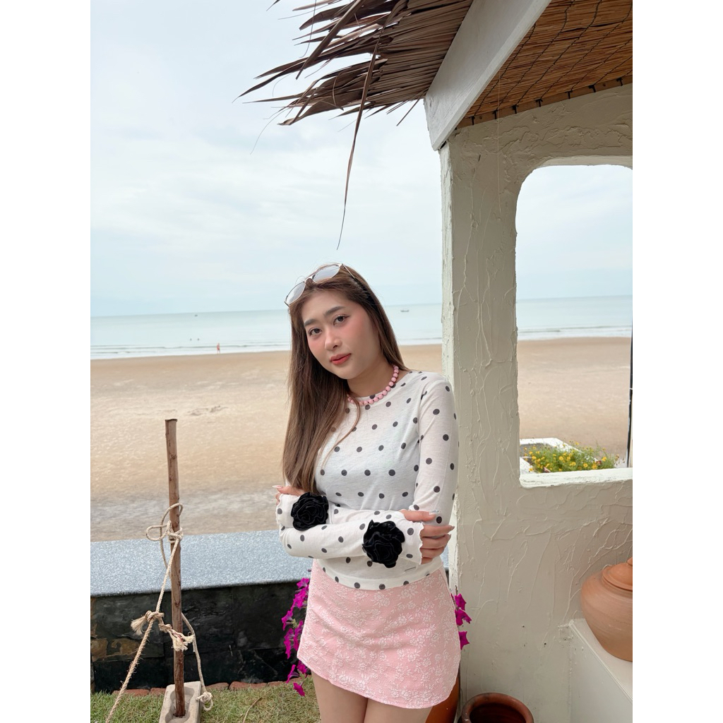 กระโปรงสั้น Anona Story สีชมพู XS