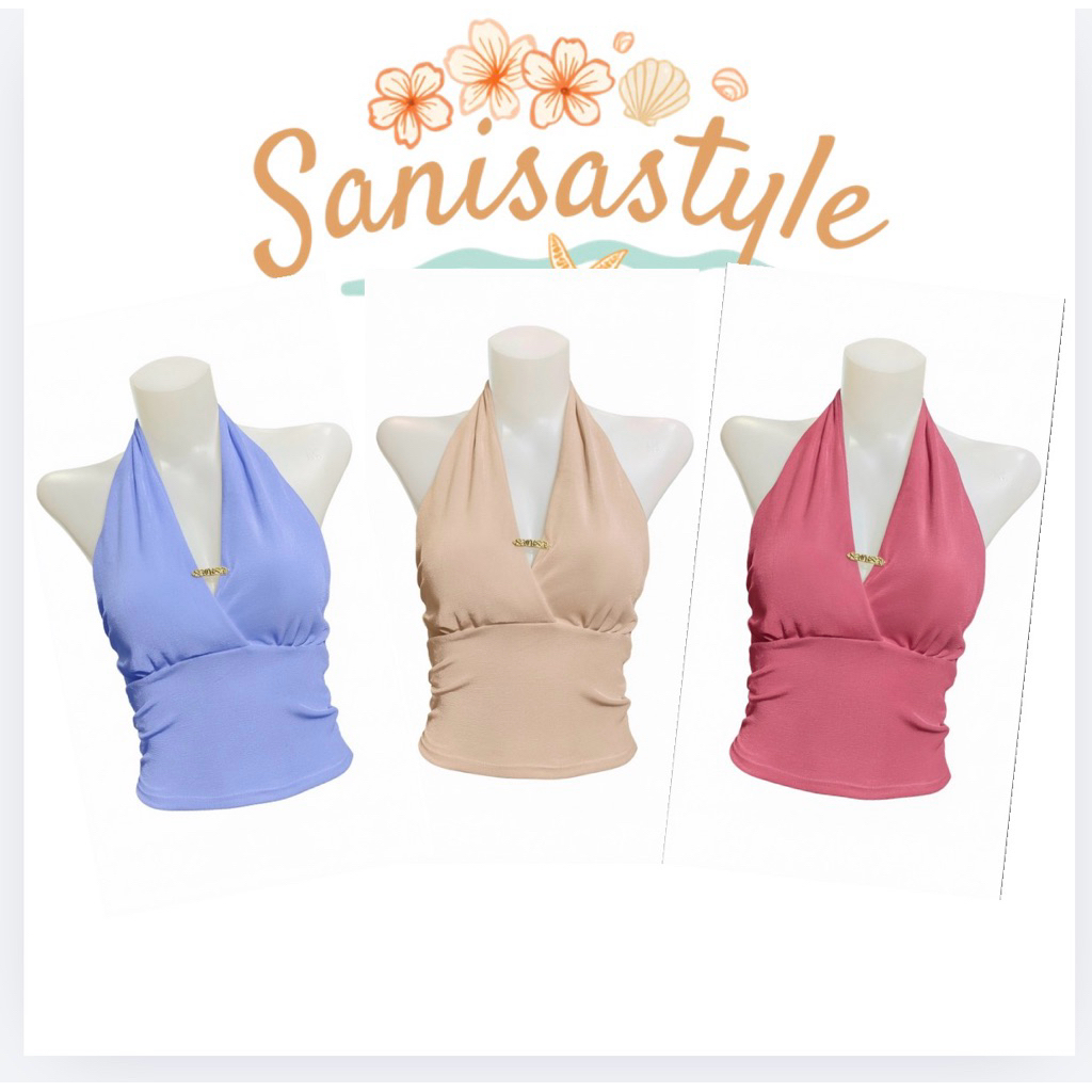SANISASTYLE :เสื้อคล้องจับจีบใต้อกรุ่น Glam รูปที่ 4
