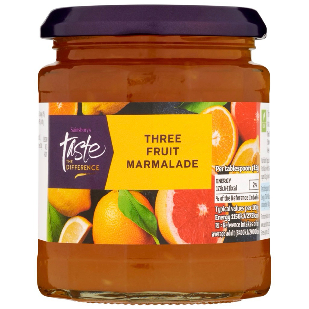 Sainsbury’s Taste the Difference Bitter Seville Orange Marmalade/Blueberry/Rasberry/Blackcurrant/Strawberry Seedless Jam