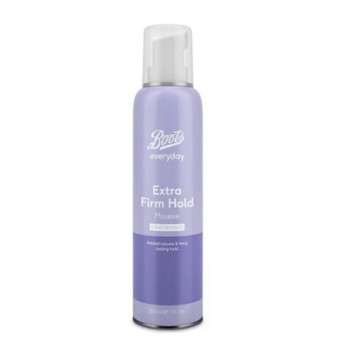 Boots Extra Firm Hold Mousse Turn It Up 200ml. บู๊ทส์ เอ็กซ์ตร้า เฟิร์ม โฮลด์ มูส เทิร์น อิท อัพ 200มล