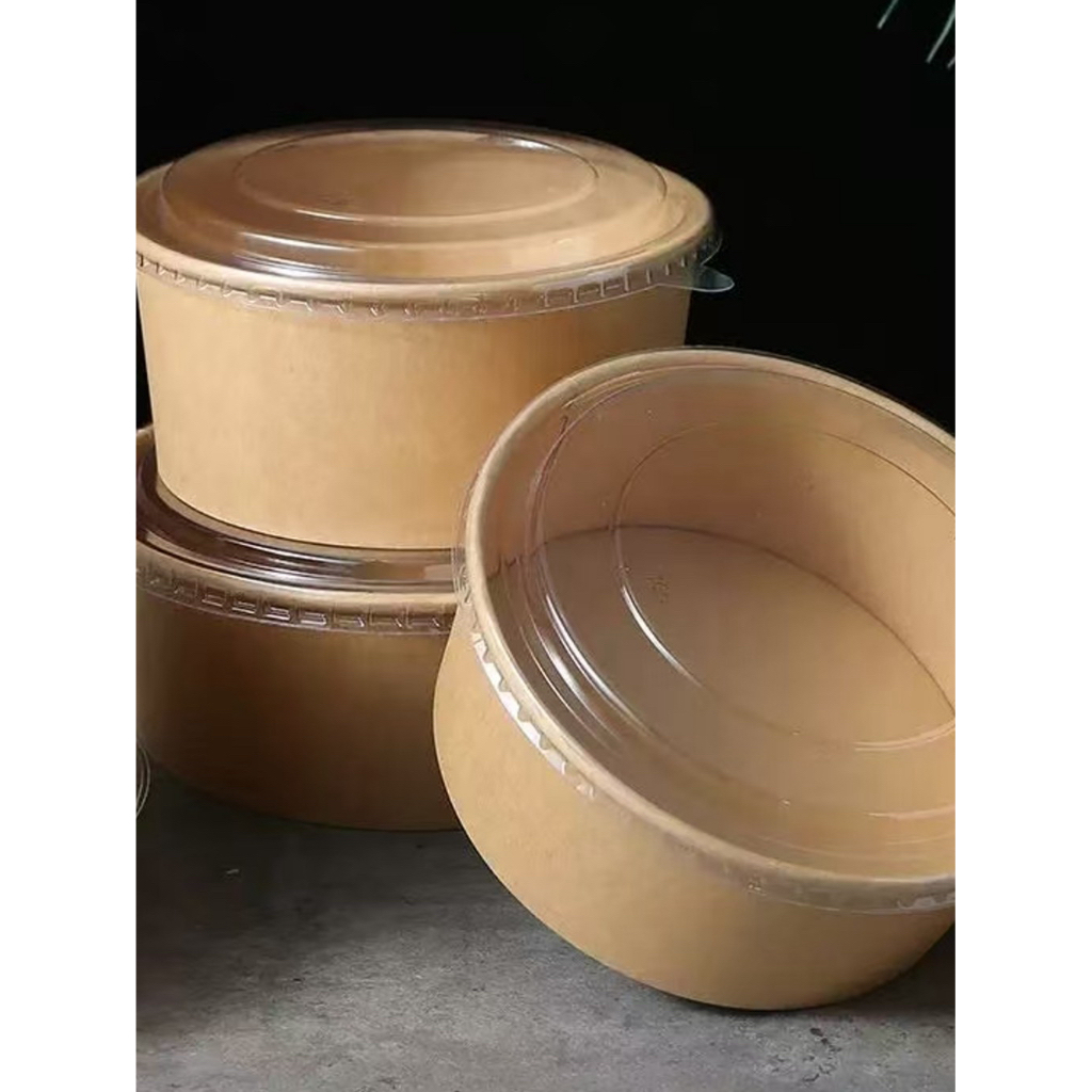 [ถูก] ถ้วยคราฟต์ พร้อมฝาใส 50/100/400ชุด 750ml เคลือบซิลิโคน ไม่รั่ว Food Grade ใส่อาหารพร้อมส่งจากทย ถ้วยคราฟ