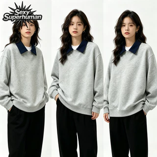 ส่งไวจากไทย เสื้อสเวตเตอร์ Oversize เกาหลี แขนยาว Unisex ได้รับของเร็ว แถมเนื้อนุ่ม