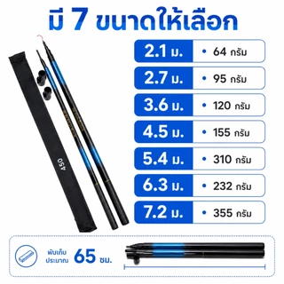 2.1ม.-7.2มคันเบ็ดตกปลา คาร์บอนไฟเบอร์คุณภาพสูงน้ำหนักเบามือคันเบ็ดตกปลา