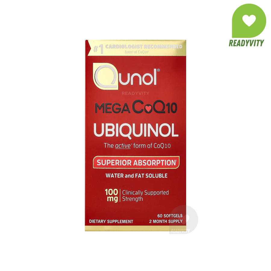 Qunol, Mega CoQ10 Ubiquinol, 100 mg, 60 Softgels