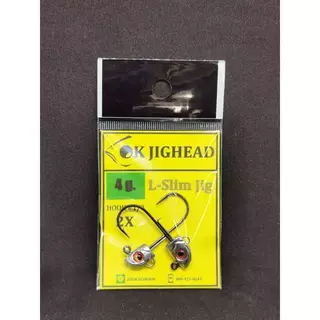 OK JIGHEAD L-Slim Jig เบ็ด Mustad หัวจิ๊กตาหวาน ทรงสลิม สำหรับเหยื่อยาง (3.5g - 15g) L-Slim Jighead 2X/3X