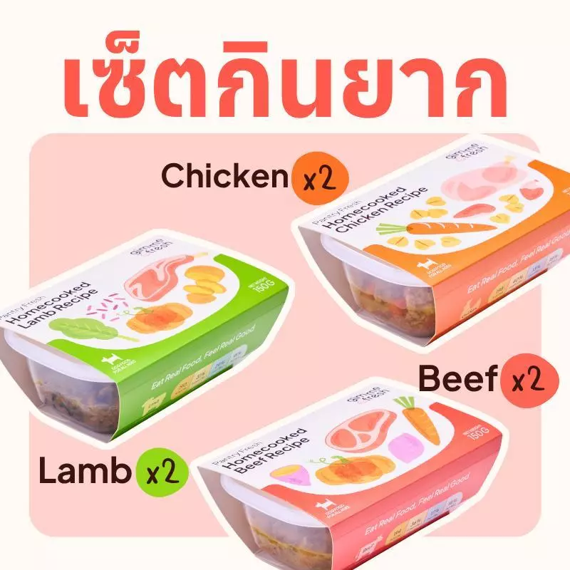 [แพ็ค 6 ชิ้น] Set กินยาก Pantry Fresh: Homecooked อาหารปรุงสุกพร้อมทาน