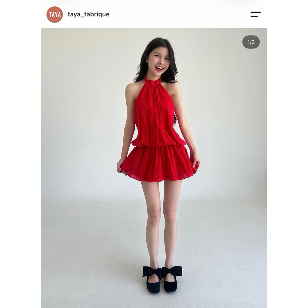 ส่งต่อ TAYA- Kela mini dress สีเเดง🌹