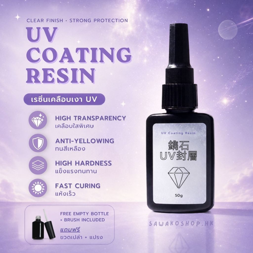 SAWAKOshop.hk | เรซิ่น | 💎UV Coating Resin ยูวีเรซิ่นเคลือบเงา (50 g.) เกรดพรีเมี่ยม