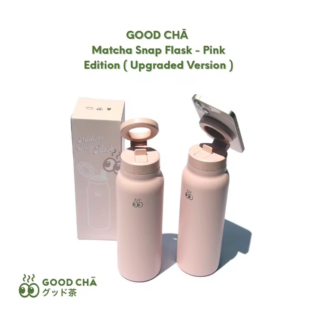 (พร้อมส่ง) Good cha 👀 Matcha Snap Flask - Pink edition 💗 24oz MagSafe