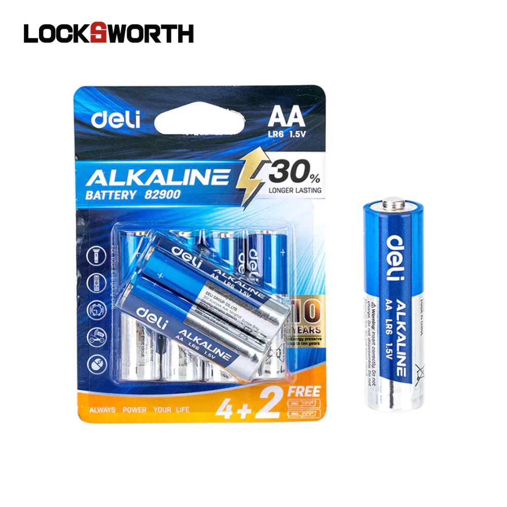 Deli ถ่าน ถ่านอัลคาไลน์ ความจุสูง AA LR6 / AAA LR03 ถ่าน 1.5V ใหม่ ของแท้ Alkaline Battery