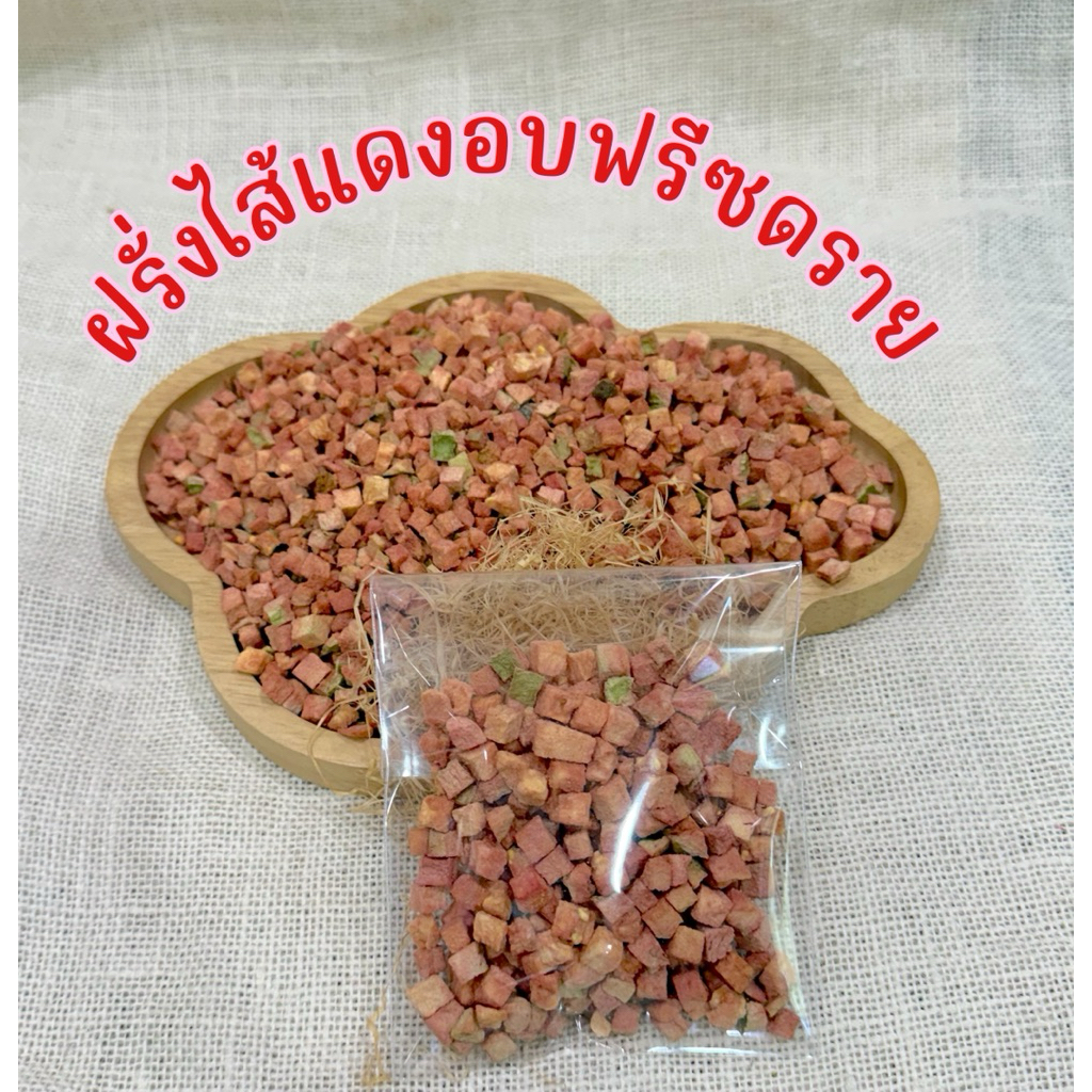 ฝรั่งไส้แดงอบฟรีซดราย [10 กรัม] สำหรับสัตว์เลี้ยง สุนัข กระรอก กระต่าย แฮมเตอร์ ชินชิล่า