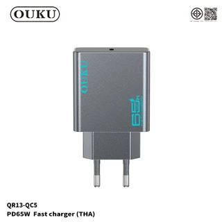 ชุดที่ชาร์จ OUKU QC5 หัวชาร์จ GaN PD65W Fast Charge USB-C ชุดชาร์จพร้อมสาย Type-C iOS