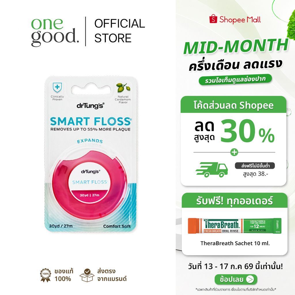 drTung's Smart Floss | ไหมขัดฟัน ไม่เจ็บนิ้วมือ เข้าซอกฟันได้ง่าย ( คละสี )