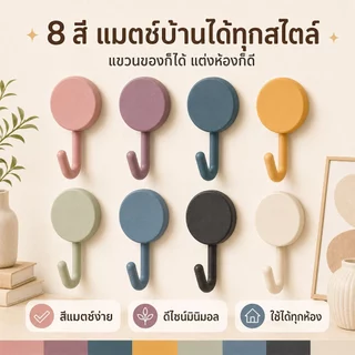 50ชิ้น ตะขอแขวนติดผนัง ที่แขวนติดผนัง ตะขอติดผนัง ไม่เจาะ ติดแน่น สไตล์มินิมอล