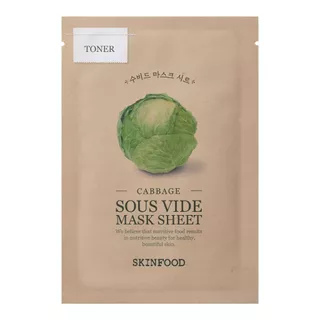 SKINFOOD Cabbage Sous Vide Mask Sheet มาสก์สูตรโทนเนอร์ เติมความชุ่มชื้น ปลอบประโลมผิว