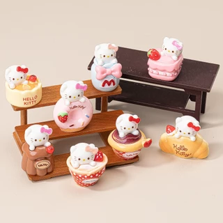 พร้อมส่ง ของตกแต่ง สะสม DIY คิตตี้ขนม (1 SET 8 ตัว)