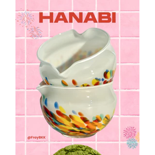 Hanabi matcha handmade bowl, ชามแก้วมัทฉะ Hanabi