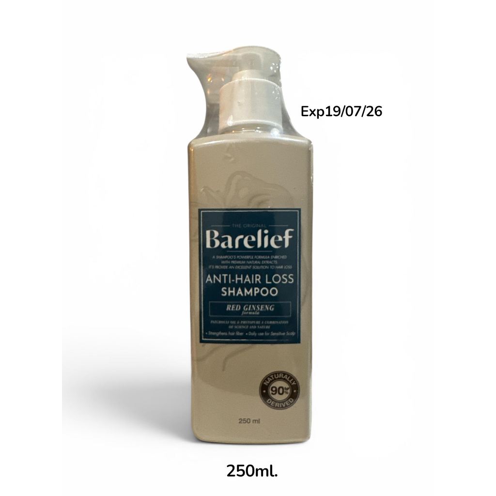 *SALE* EXP19/7/26 Barelief แบร์รีลีฟ แอนตี้-แฮร์ ลอส แชมพู สูตรเรดจินเซง 250มล.