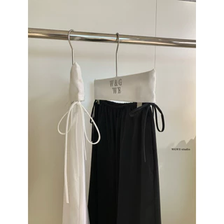 📍พร้อมส่ง ดำ📍10408# กางเกงขายาว เอวยางยืด ปลายขาฉลุลาย เนื้อผ้าดี ทรงสวย TAG:WG.WE 🇰🇷