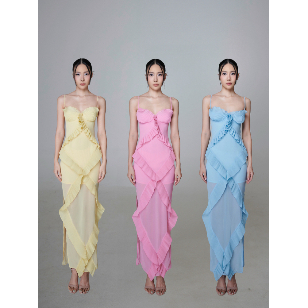 DARAN OFFICIAL- (พร้อมส่ง) JELLA RUFFLE MAXI DRESS เดรสยาว เดรสออกงาน