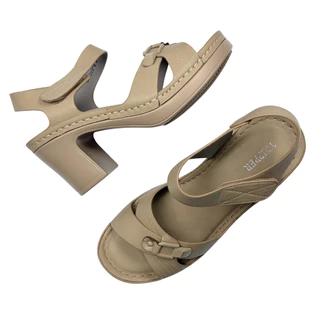 TRIPPER ทริปเปอร์ RC9309-9 รองเท้ารัดส้น สำหรับผู้หญิง ไซส์ 36-40 ส้น 3 นิ้ว หนังนุ่ม สวมใส่สบายเท้า