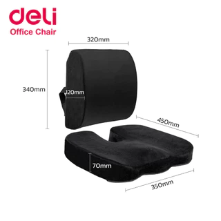 Deli เบาะรองนั่ง เบาะรองเพื่อสุขภาพ ปรับบุคลิก รองรับหลัง ถอดปลอกซักได้ เมมโมรี่โฟมแท้ Cushion