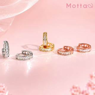 Motta Earring ต่างหูห่วงชุบทองคำขาว ลายเพชรรุ่นขายดี ดีไซน์คลาสสิก ใส่ได้ตลอด