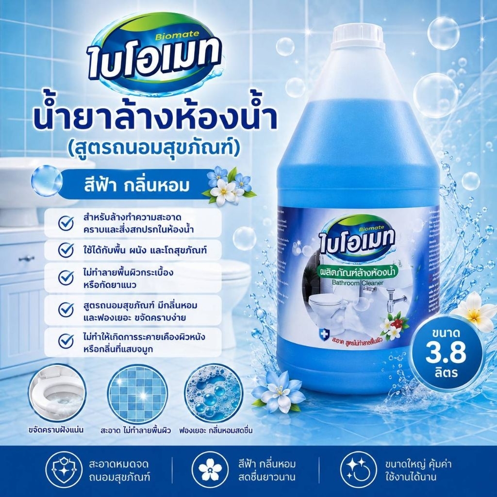 "ไบโอเมท" น้ำยาล้างห้องน้ำ สูตรถนอมสุขภัณฑ์