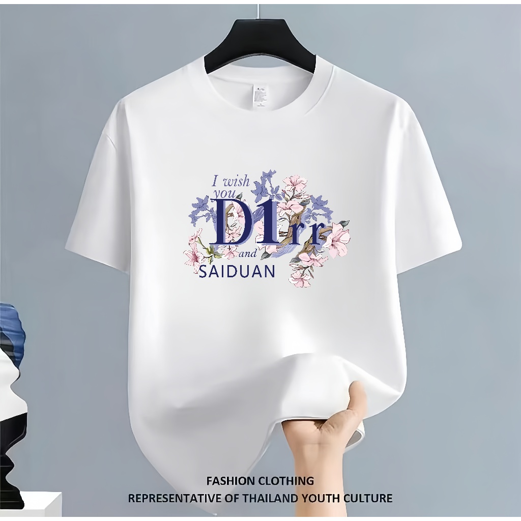 เสื้อยืดแขนสั้นแฟชั่นและเรียบง่าย เสื้อหลวมพิมพ์ลายเกาหลีสำหรับผู้หญิง ระบายอากาศดี ไม่อับเหงื่อ!