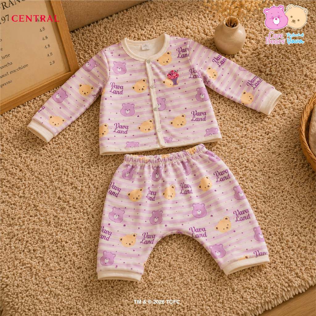 Thelandofvava 🐻LOOK30 - VNXB2037 ชุดนอนเด็กอ่อน กระดุมแป๊ก unisex 🐻 Care Bears (Gummy Bear) ลิขสิทธิ