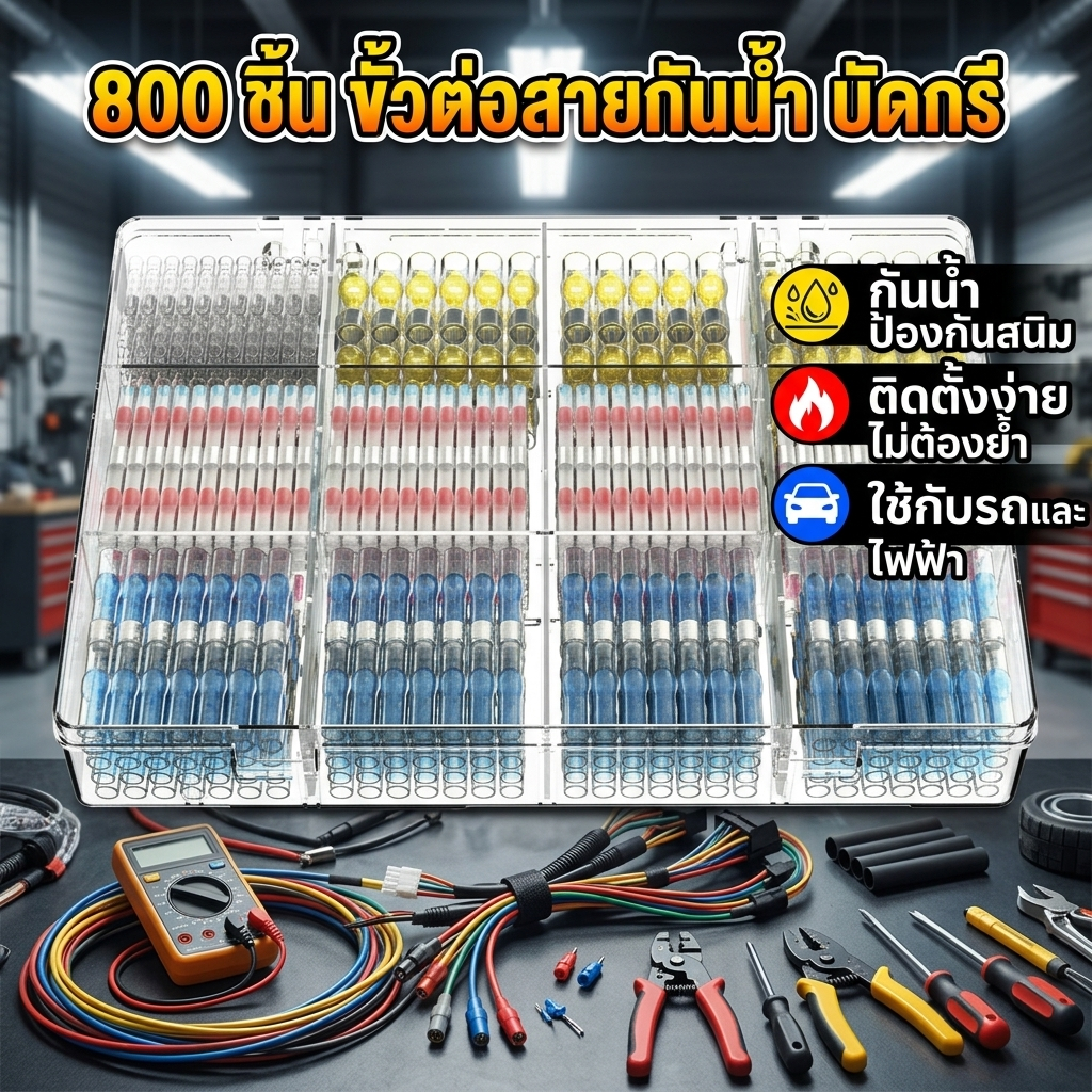 800 ชิ้น ประสาน ขั้วต่อสายไฟและปลอกท่อหดแบบใช้ความร้อน ชุด ขั้วต่อก้นกันน้ำ