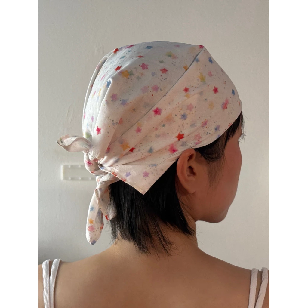 hoshi no himitsu 𖤐 star bandana | โฮชิ ผ้าโพกหัวลายดาว ผ้าเช็ดหน้าอเนกประสงค์