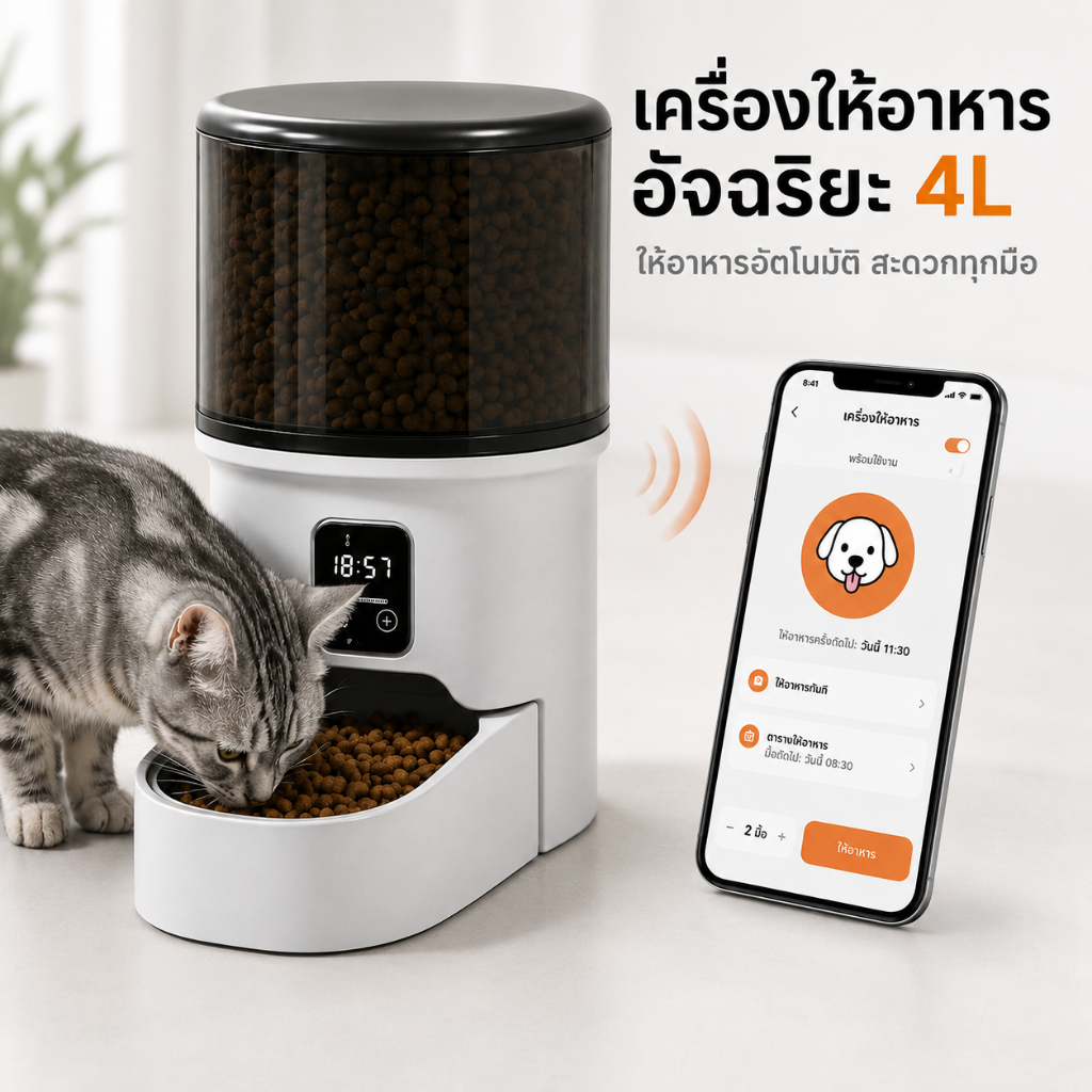 เครื่องให้อาหารสัตว์เลี้ยงอัตโนมัติ รองรับ เครื่องให้อาหาร เครื่องให้อาหารแมวอัตโนมัติ สําหรับสัตว์เลี้ยง