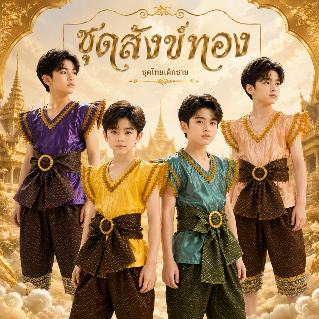 💥มีส่งแมส จาก กทม💥ชุดไทยเด็ก ชุดสังข์ทอง 9361 ชุดวรรณคดีไทย ชุดวันภาษาไทย