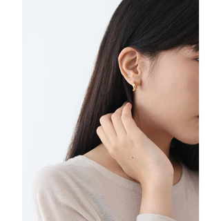 A.piece ต่างหู [titanium post] Curve wave earrings