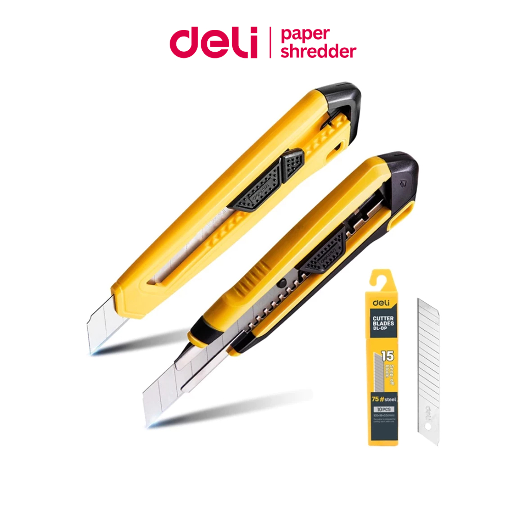 Deli คัตเตอร์ คัตเตอร์ตัดกระดาษ คัตเตอร์อเนกประสงค์ มีดคัตเตอร์ ใบมีดคัตเตอร์ อุปกรณ์สำนักงาน Cutter