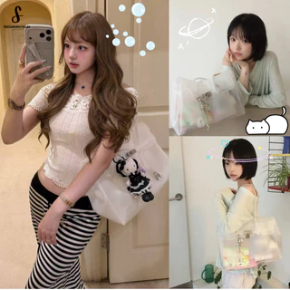 🚚💟พร้อมส่ง🔥Thesummernade_Bag Jellybag🌈TPU ไม่มีกลิ่น ทนทาน Y2K Shoulder/Tote Bag ถือและสะพายไหล่ สินค้าแฟชั่นฮิตฤดูร้อน💓