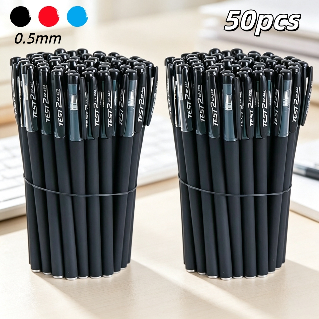 50 ด้าม ปากกาหมึกเจล 0.5มิล หัวลูกปืน มี3สี ดำ แดง น้ำเงิน ด้ามกันลื่น ไม่ติดหมึก อุปกรณ์นักเรียนและสำนักงาน พร้อมส่ง