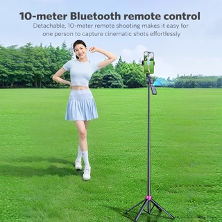 MEEGOO ขาตั้งโทรศัพท์ AI ติดตามใบหน้า ไม่ต้องใช้แอป 1.65 เมตร ใช้ไลฟ์สด/วิดีโอเสถียร