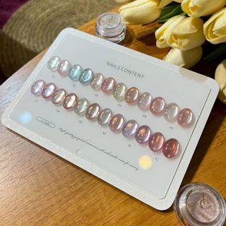 Rose mirage 12 สี ผงขัดเล็บ Nailscontent พร้อมชาร์ต