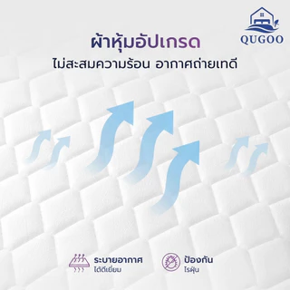 QUGOO ที่นอนสปริง M3 สีดำ มี 20/30 ซม. ให้เลือก คุ้มตั้งแต่เริ่มต้นจนถึงพรีเมียม แน่นทน นอนสบาย แถมหมอนฟรี 1 ใบ
