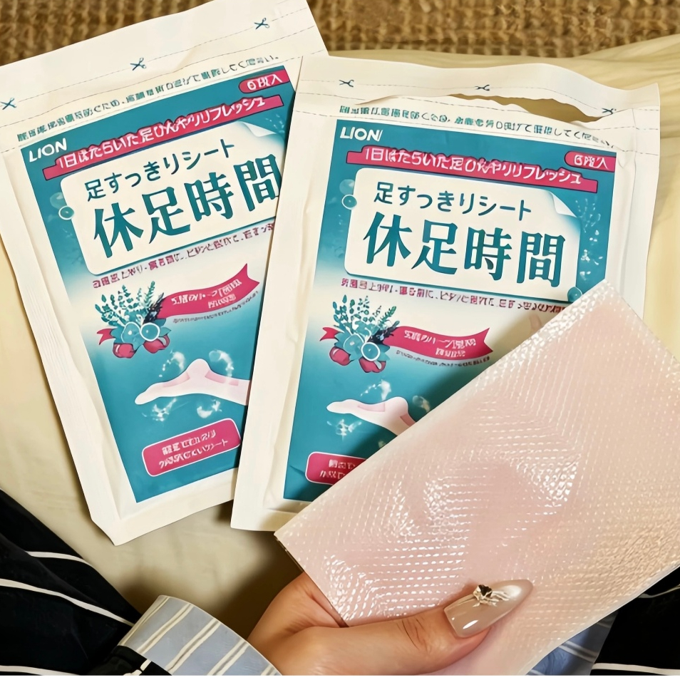 แผ่นแปะเท้า แก้เมื่อย 1ซอง6แผ่น แปะน่อง ลดความเมื่อยล้า Foot Refresh Gel แผ่นเจลเย็น แผ่นแปะเท้าญี่ปุ่น แปะผ่าเท้า
