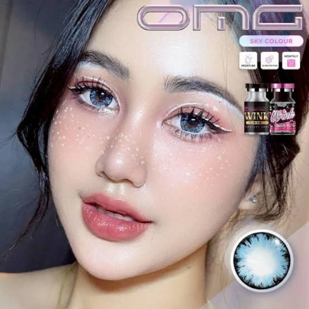 คอนแทคเลนส์ มี อย.ไทย บิ๊กอาย รุ่น Tommy/Omg/Icy-X/Chimmer ฟ้า/Blue ค่าสายตา (0.00)-(-7.00)