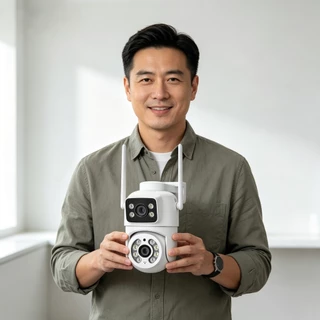 กล้องวงจรปิด CCTV WIFI ICSEE สามารถบันทึกภาพจากกล้องสองตัวพร้อมกัน ให้ภาพที่คมชัดจากหลายมุม