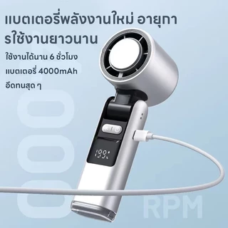 พัดลมพกพา พัดลมเทอร์โบ K801 ความเร็วสูง 199 ระดับ ชาร์จ USB หน้าจอ LED เงียบ พกพาสะดวก