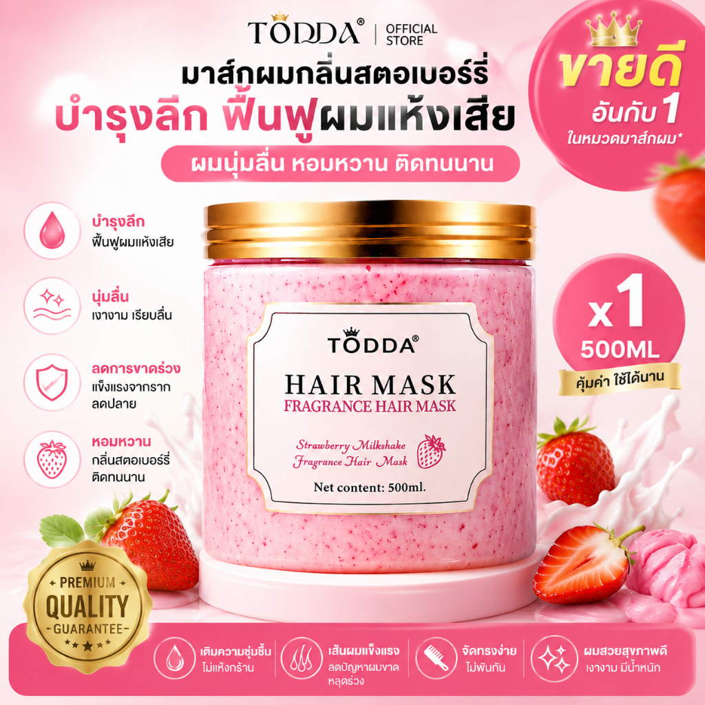 ครีมหมักผม เชื่อมแกนผม กู้ผมเสีย ผมนุ่ม เงา แข็งแรง 500ML